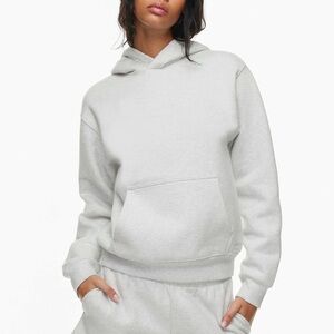 Aritzia Cozy Fleece Perfect Hoodie - Heather Cloud White, Size S